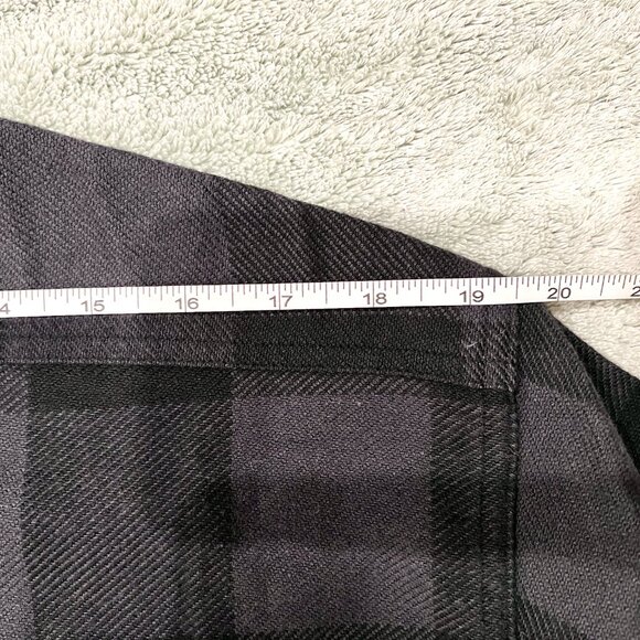 Sugar Cane Twill Plaid Work Shirt Flannel - Large - Black & Grey - SC29357 - Picture 6 of 12
